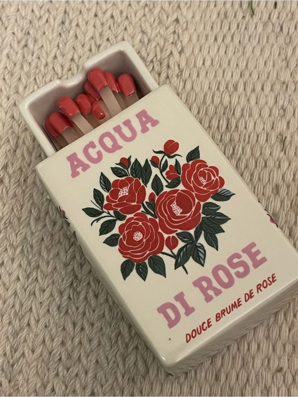 Matchbox Floral Salted Woods & Rose Ceramic Candle from Anthropologie